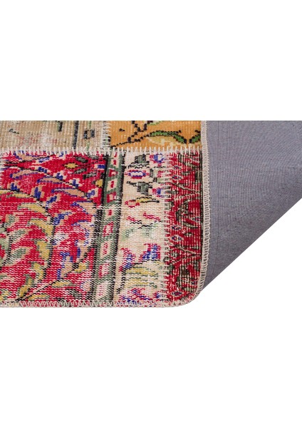 Eşsiz Anadolu Patchwork Eskitme El Dokuma Halı