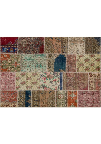 Klasik Modern Patchwork Eskitme El Dokuma Halı