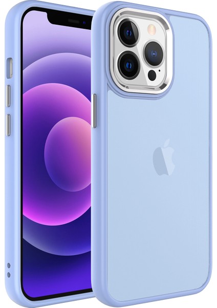 Apple Iphone 13 Pro Kılıf Metal Kamera Koruma Çerçeveli Buzlu May Silikon