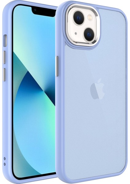 Apple Iphone 13 Kılıf Metal Kamera Koruma Çerçeveli Buzlu May Silikon