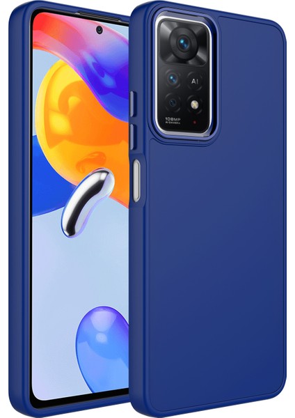 Xiaomi Redmi Note 11 Kılıf Metal Kamera Koruma Çerçeveli Mat Luna Silikon