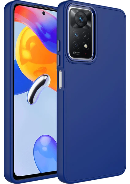 Kny Xiaomi Redmi Note 11 Kılıf Metal Kamera Koruma Çerçeveli Mat Luna Silikon