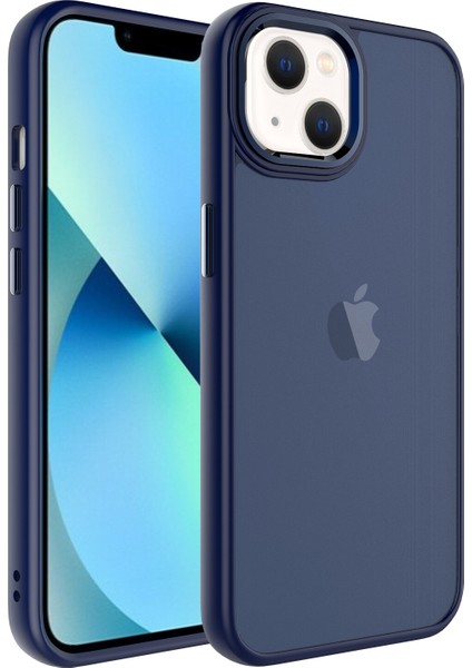 Apple Iphone 13 Kılıf Metal Kamera Koruma Çerçeveli Buzlu May Silikon