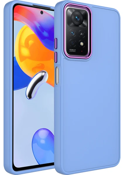 Kny Xiaomi Redmi Note 11 Kılıf Metal Kamera Koruma Çerçeveli Mat Luna Silikon