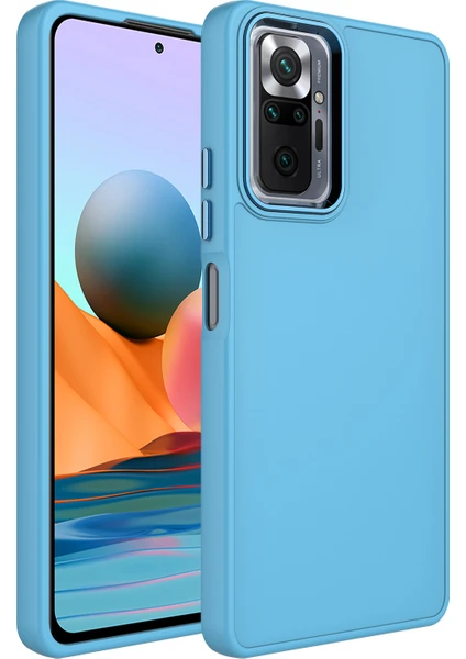 Kny Xiaomi Redmi Note 10 Pro Kılıf Metal Kamera Koruma Çerçeveli Mat Luna Silikon