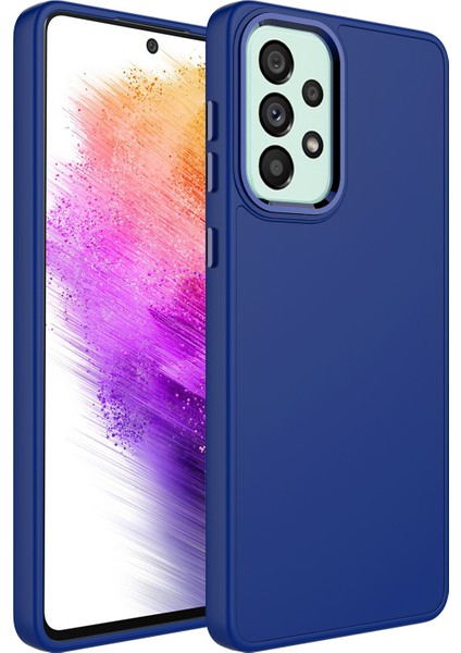 Samsung Galaxy A52 Kılıf Metal Kamera Koruma Çerçeveli Mat Luna Silikon