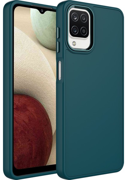 Samsung Galaxy M32 Kılıf Metal Kamera Koruma Çerçeveli Mat Luna Silikon