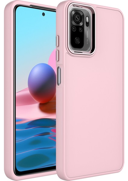 Xiaomi Redmi Note 10S Kılıf Metal Kamera Koruma Çerçeveli Mat Luna Silikon