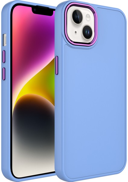 Apple Iphone 13 Kılıf Metal Kamera Koruma Çerçeveli Mat Luna Silikon