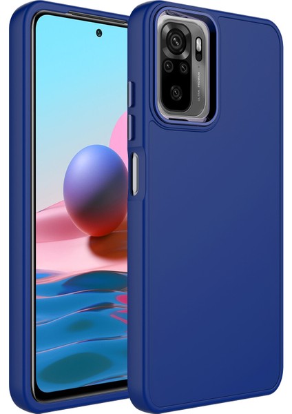 Xiaomi Redmi Note 10 Kılıf Metal Kamera Koruma Çerçeveli Mat Luna Silikon