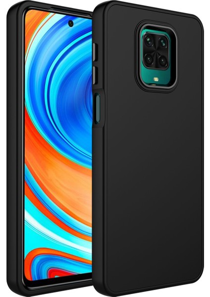 Xiaomi Redmi Note 9s Kılıf Metal Kamera Koruma Çerçeveli Mat Luna Silikon