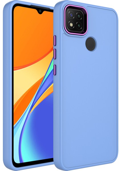 Xiaomi Redmi 9c Kılıf Metal Kamera Koruma Çerçeveli Mat Luna Silikon