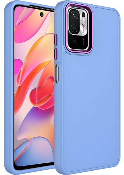 Xiaomi Redmi 10 Kılıf Metal Kamera Koruma Çerçeveli Mat Luna Silikon