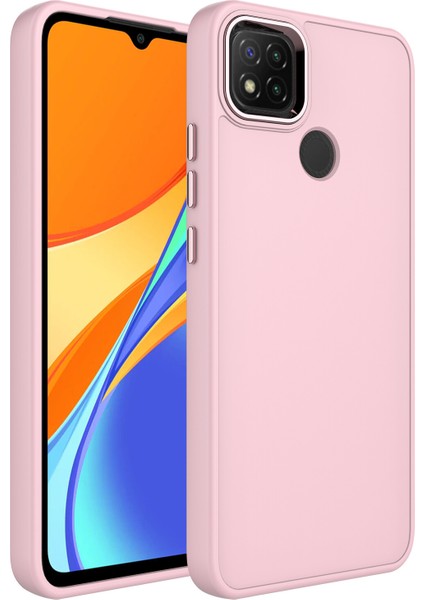 Xiaomi Redmi 9c Kılıf Metal Kamera Koruma Çerçeveli Mat Luna Silikon