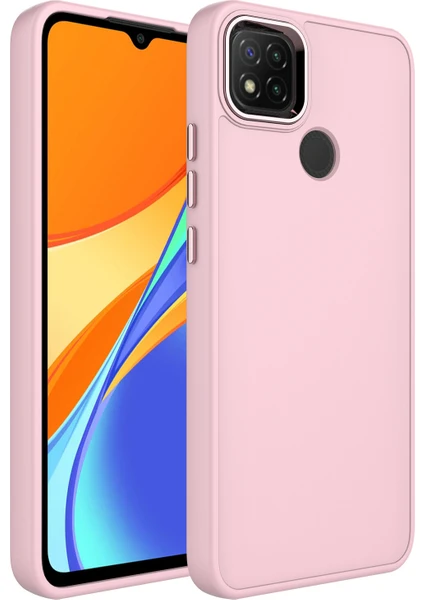 Kny Xiaomi Redmi 9c Kılıf Metal Kamera Koruma Çerçeveli Mat Luna Silikon