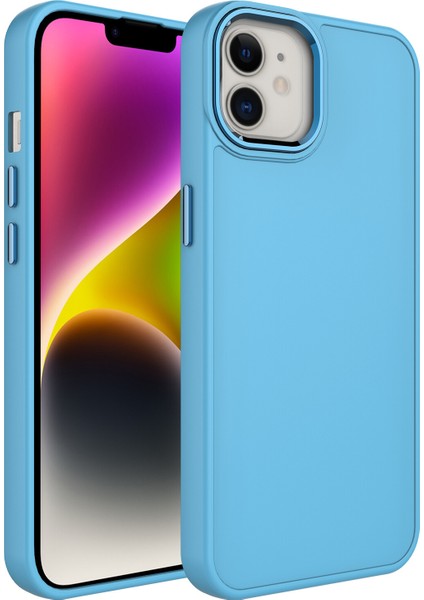 Apple Iphone 12 Kılıf Metal Kamera Koruma Çerçeveli Mat Luna Silikon
