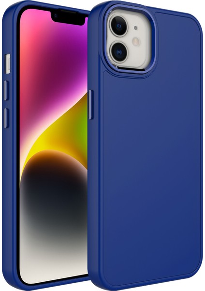 Apple Iphone 12 Kılıf Metal Kamera Koruma Çerçeveli Mat Luna Silikon