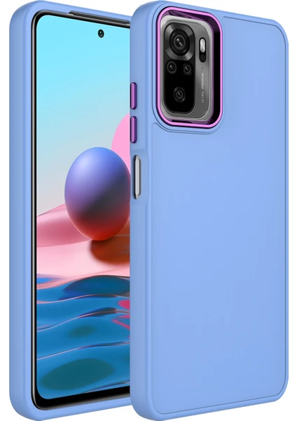 Xiaomi Redmi Note 10S Kılıf Metal Kamera Koruma Çerçeveli Mat Luna Silikon