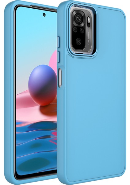 Xiaomi Redmi Note 10 Kılıf Metal Kamera Koruma Çerçeveli Mat Luna Silikon