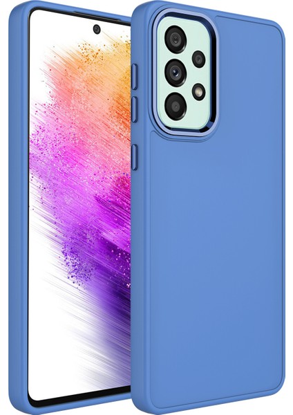 Samsung Galaxy A23 Kılıf Metal Kamera Koruma Çerçeveli Mat Luna Silikon