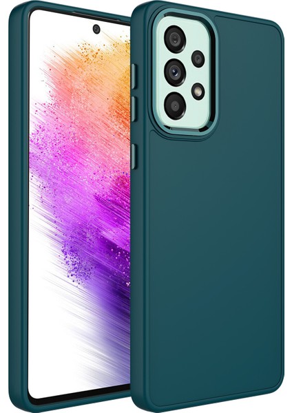 Samsung Galaxy A23 Kılıf Metal Kamera Koruma Çerçeveli Mat Luna Silikon