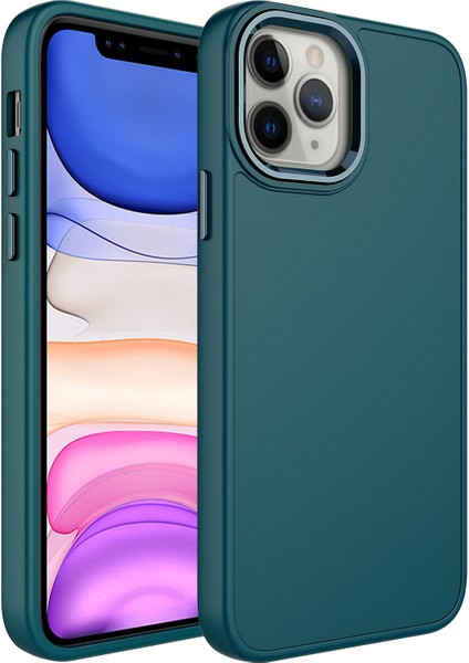 Apple Iphone 13 Pro Max Kılıf Metal Kamera Koruma Çerçeveli Mat Luna Silikon