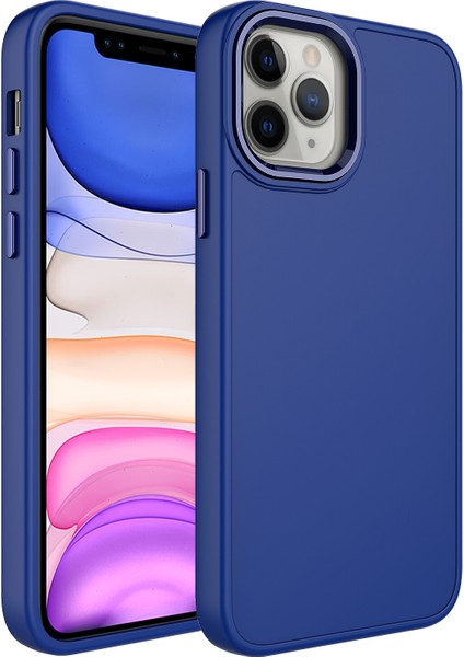 Apple Iphone 13 Pro Max Kılıf Metal Kamera Koruma Çerçeveli Mat Luna Silikon