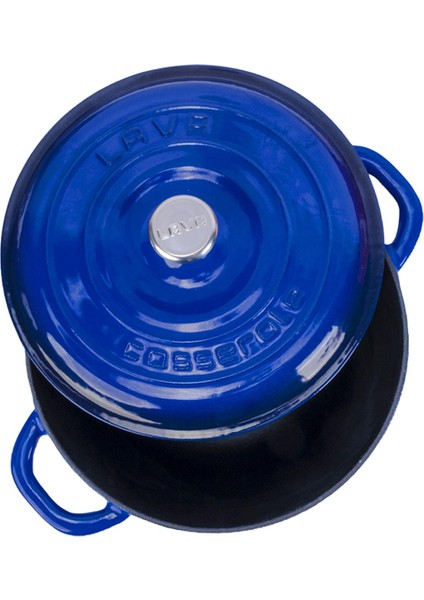 Döküm Yuvarlak Tencere Döküm Demir Kapak New Heritage Serisi ÇAP(Ø)24CM. - Mavi modelleri