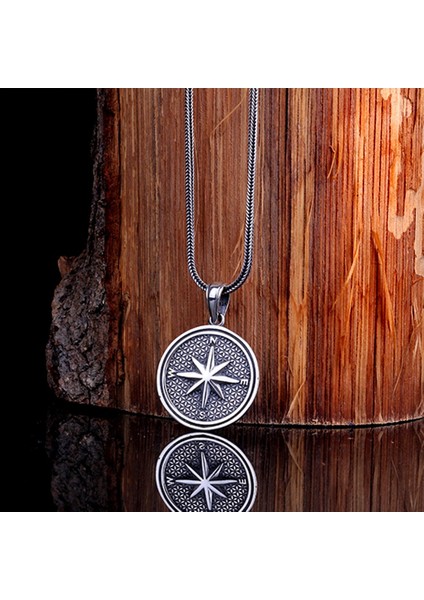 Yön Pusulası Model 925 Ayar Gümüş Kolye fiyatları