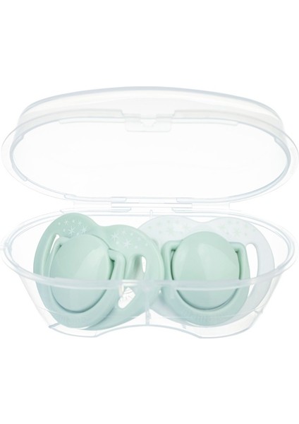 Sterilizasyon & Saklama Kutulu Powder Green Desenli Ikili Ortodontik Emzik / 0 Ay+ fırsatları