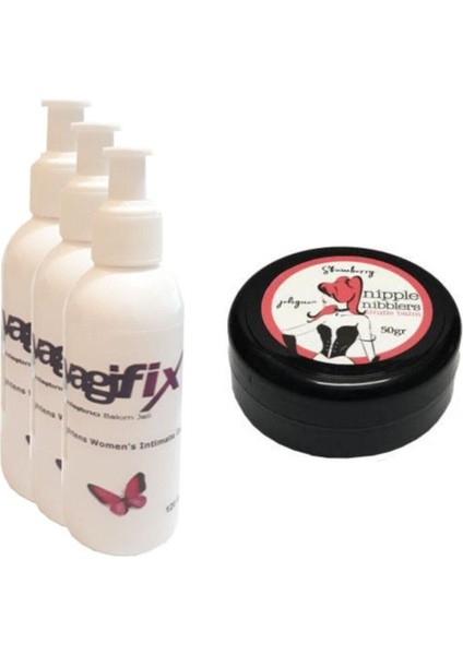 Nipple Nibblers Tingle Balm 50ML Çilekli Göğüs Bakım Kremi 3 Adet Genital Bakım Kremi 120 M
