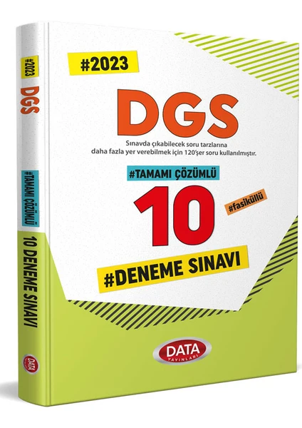 Data Yayınları DGS Tamamı Çözümlü 10 Deneme Sınavı