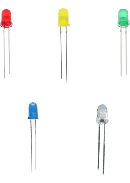 20 Adet 5mm 5 Farklı Renk LED