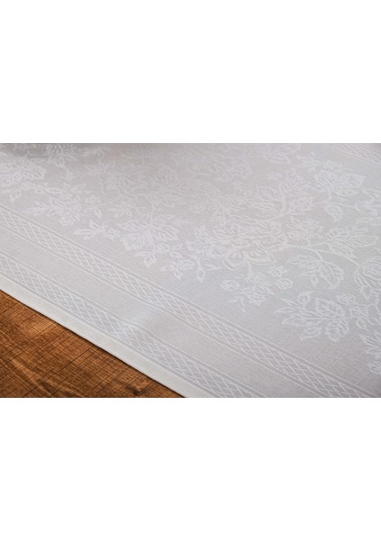 Lola Jakar Polyester Kumaş Krem Runner 45X150 cm   - 1412