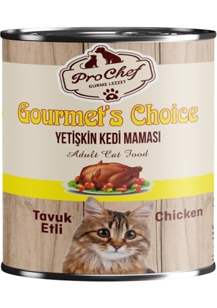 20 Adet Gourmet's Choice Yetişkin Kedi Maması | 415 gr Tavuk Etli Konserve Yaş Mama