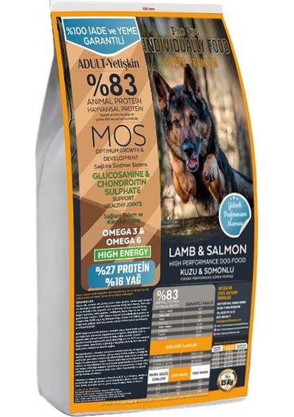 Pro Dog Indıvıdually Kuzu Etli ve Somonlu Süper Premium Yetişkin Köpek Maması (15KG)