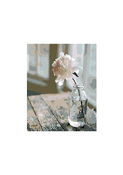 Şişedeki Çiçek Çerçeveli 50X65 Sayılarla Boyama Hobi Seti