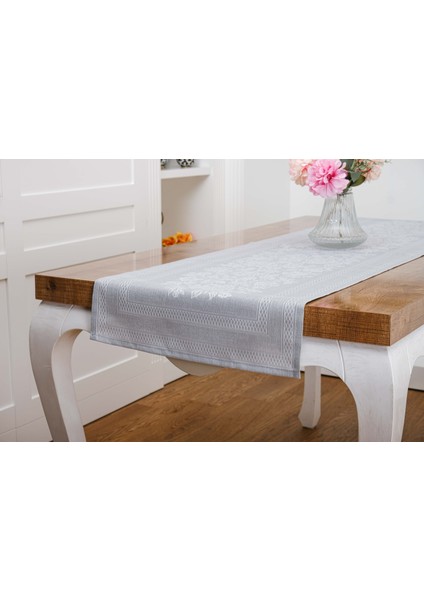 Lola Jakar Polyester Kumaş Gri Runner 45X150 cm - 1413