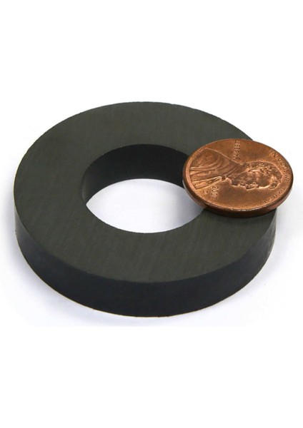 Mıknatıs, 2 Adet 80MM x D40MM x 15MM Güçlü Ferrit Kömür Seramik Halka Mıknatıs