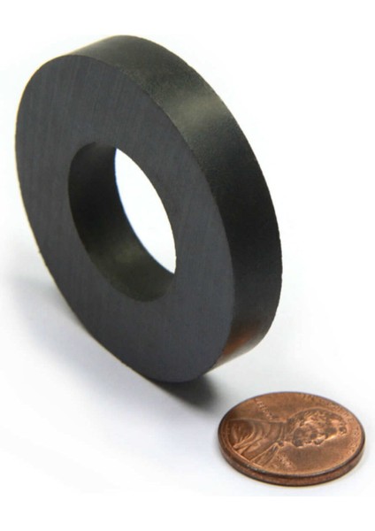Mıknatıs, 2 Adet 80MM x D40MM x 15MM Güçlü Ferrit Kömür Seramik Halka Mıknatıs