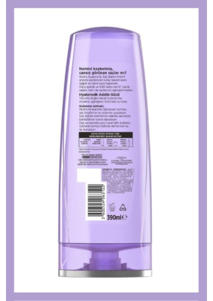 Hydra [Hyaluronic] Nem Dolduran Şampuan 390ml Ve Nemi Hapseden Saç Bakım Kremi 390ml