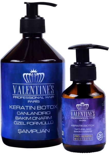 Valentines Professional Keratin Botox Serisi / Onarıcı Bakım Şampuan Ve Serum 2li Set