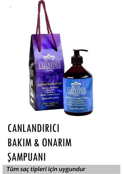 Valentines Professional Keratin Botox Serisi / Onarıcı Bakım Şampuan Ve Serum 2li Set