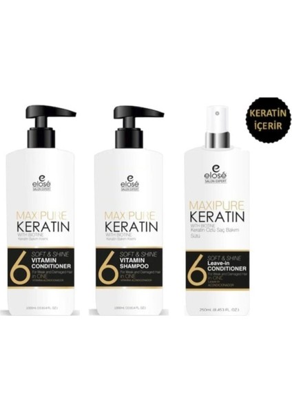 Keratin Seti Şampuan 1000 Ml & Krem 1000 Ml & Süt 250 Ml