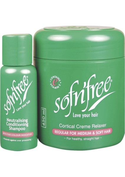 Sofn'free Cortical Creme Relaxer + Şampuan 60ml Set