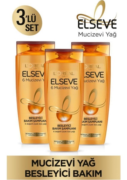 Mucizevi Yağ Besleyici Bakım Şampuan 450ml 3'Lü Set