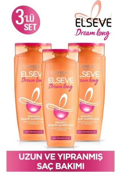 L'oréal Paris Dream Long Onarıcı Bakım Şampuanı 450 Ml 3 Adet Elseve Dream Long 450