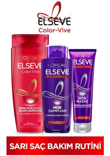 Renk Koruyucu Bakım Şampuan 450ml & Turunculaştırma Karşıtı Mor Şampuan & Mor Maske
