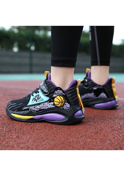 Çocuk Basketbol Ayakkabıları Boys Sneakers Çocuklar Için Kaymaz Spor Ayakkabıları (Yurt Dışından) indirimleri