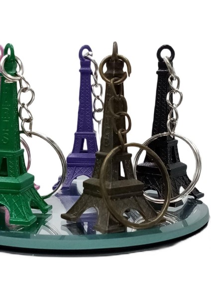 Paris Eyfel Kulesi 3D Metal Anahtarlık Gold Mat modelleri